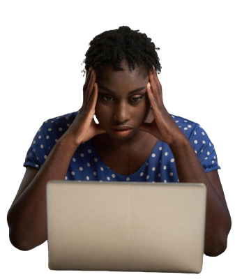 woman holding her head